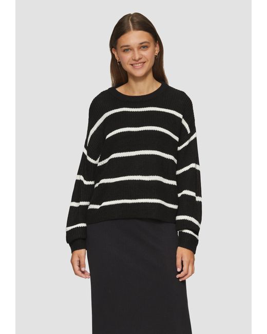 QS Black Strickpullover mit Ringeln