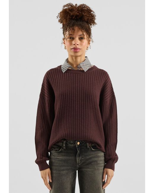 QS Brown Strukturierter Pullover