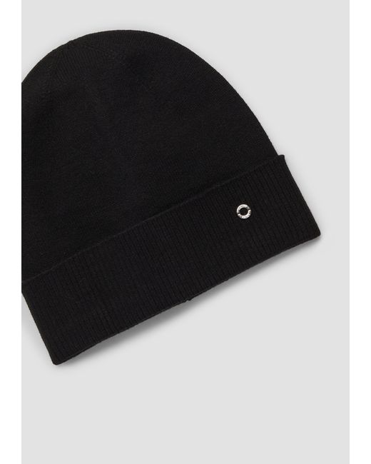 S.oliver Black Mütze aus Feinstrick mit Logo-Ring