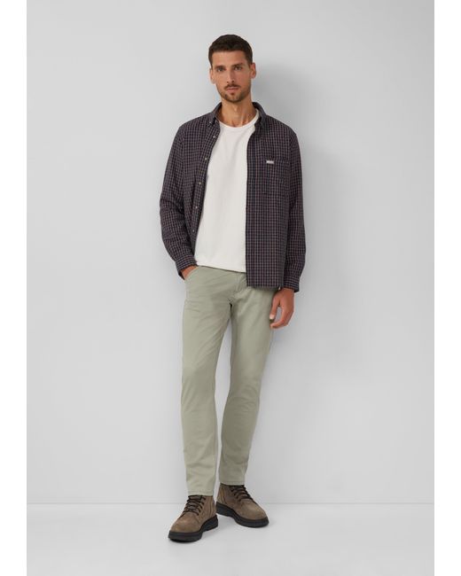 S.oliver Softes Longsleeve mit Crew Neck und Logo-Patch in White für Herren