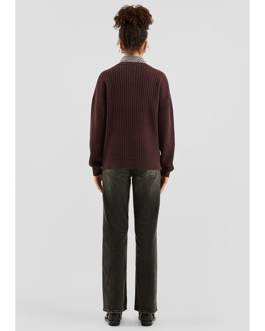 QS Brown Strukturierter Pullover