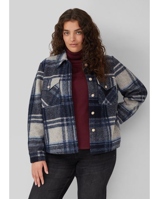 Produktbild von Jacke Aus Wollmix Im Relaxed Fit Mit Aufgesetzten Taschen - Blau