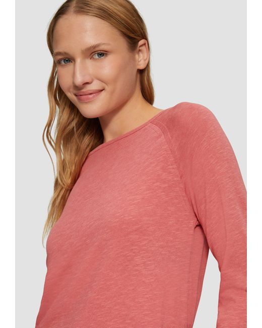 S.oliver Red Langarmshirt mit Flammgarnstruktur und Raglanärmeln
