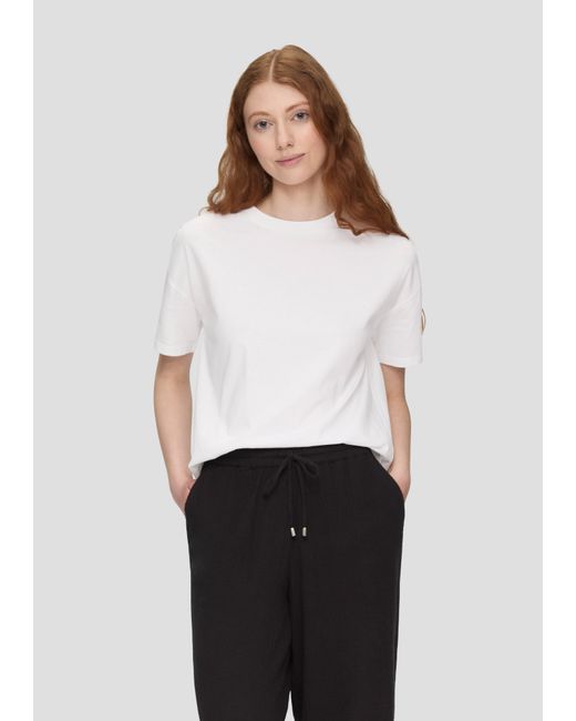QS White Oversized T-Shirt aus Baumwolle