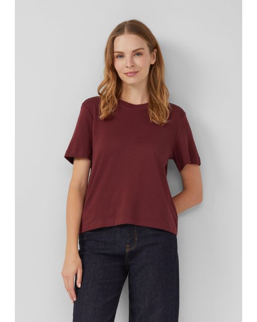 S.oliver Red Verkürztes T-Shirt aus Interlockjersey