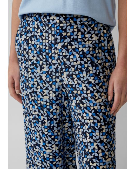 S.oliver Blue Wide-Leg-Hose im Loose Fit mit Elastikbund
