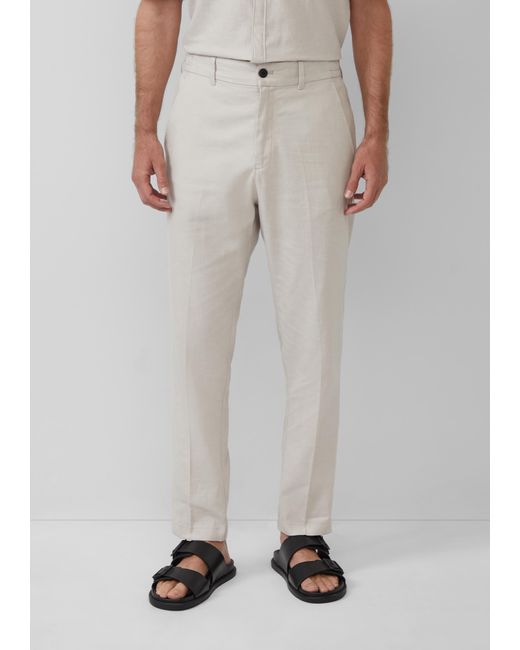 S.oliver Chino aus Leinenmix im Relaxed Fit in White für Herren
