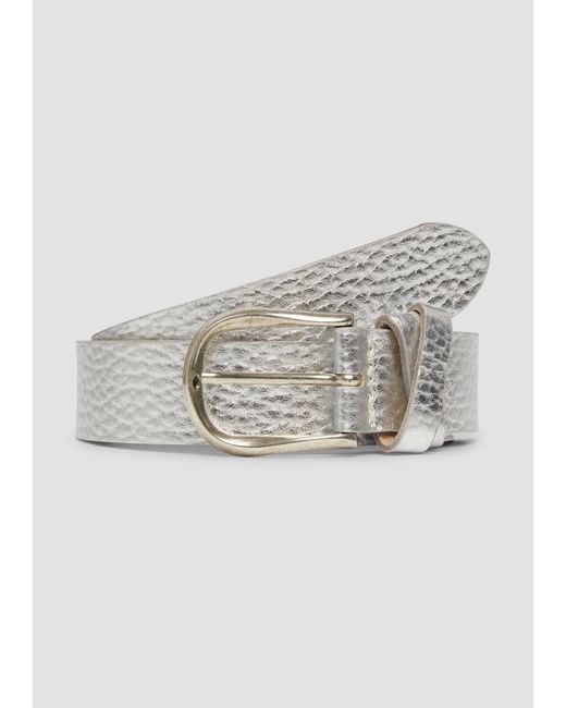 S.oliver Ledergürtel mit Metallic-Oberfläche