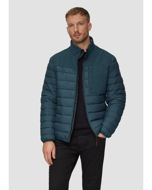 S.oliver Leichte Steppjacke im Materialmix mit Kontrast-Details in Blue für Herren