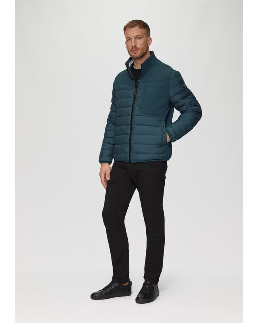 S.oliver Leichte Steppjacke im Materialmix mit Kontrast-Details in Blue für Herren