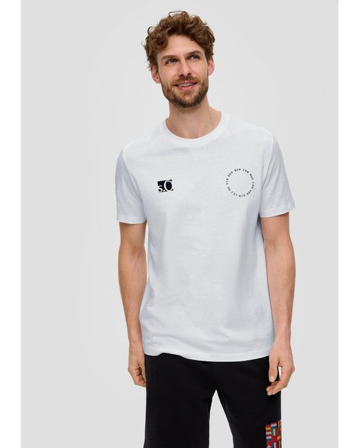 S.oliver T-Shirt mit großem EM-Rückenprint in White für Herren