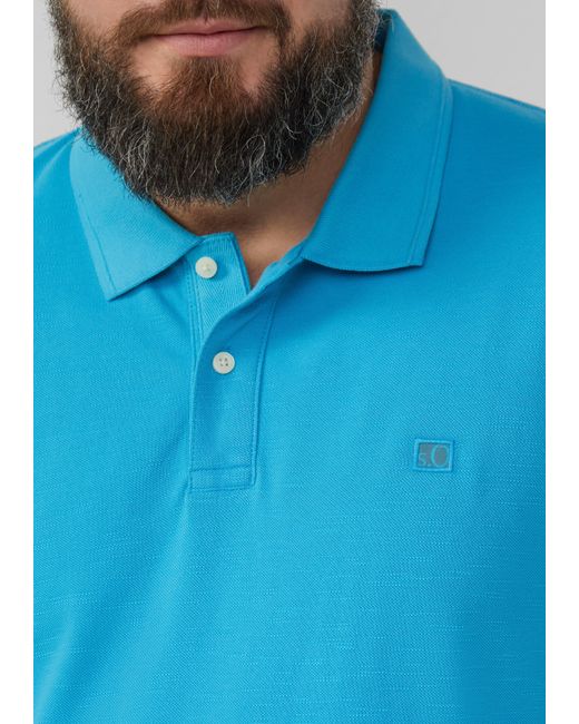 S.oliver Poloshirt mit kleinem Labelpatch in Blue für Herren