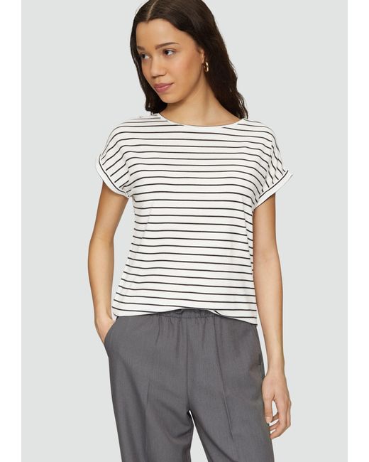 QS Maglietta Donna Loose Fit In Misto Lyocell, Morbida E Comoda, Taglio Rilassato, Colore Classico
