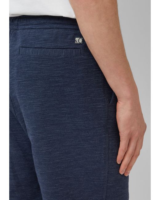 S.oliver Detroit: Strukturierte Sweat-Bermuda im Relaxed Fit in Blue für Herren