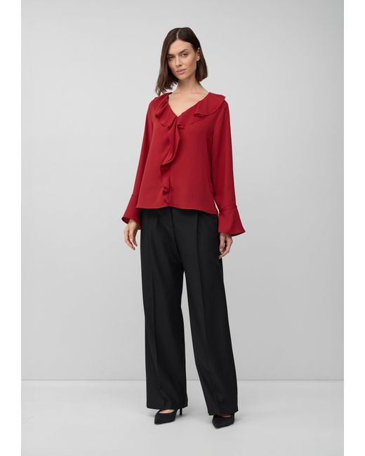 S.oliver Red Volant-Bluse mit langen Ärmeln
