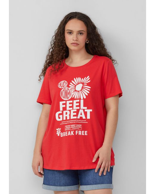 QS Red Baumwollshirt mit Frontprint