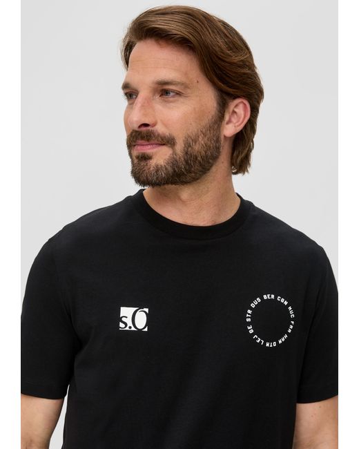 S.oliver T-Shirt mit großem EM-Rückenprint in Black für Herren