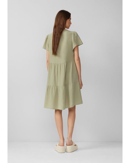QS Green Volantkleid aus Musselin