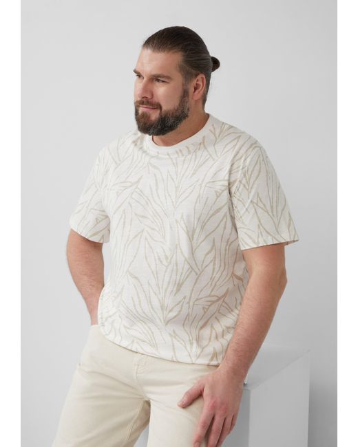 S.oliver Baumwoll-T-Shirt mit All-over-Print in Gray für Herren
