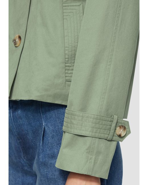 S.oliver Green Cabanjacke mit Raglanärmeln und Streifenfutter