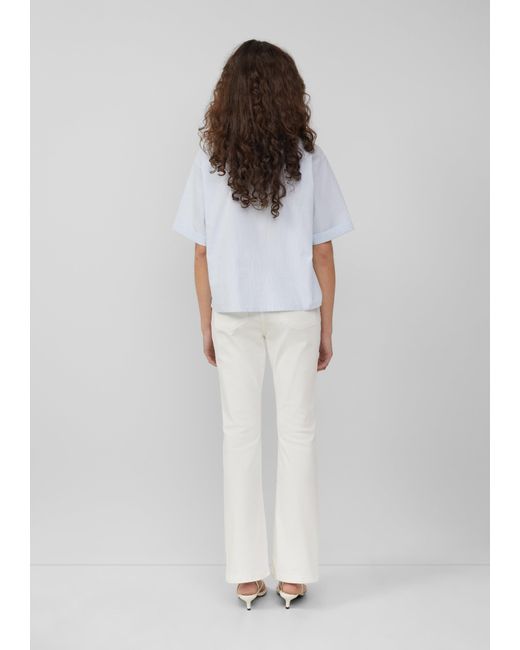 QS White Baumwoll-Bluse mit feinen Streifen | x Debi Flügge