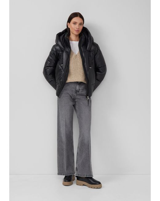 S.oliver Gray Gesteppte Puffer-Jacke mit Weitenregulierung