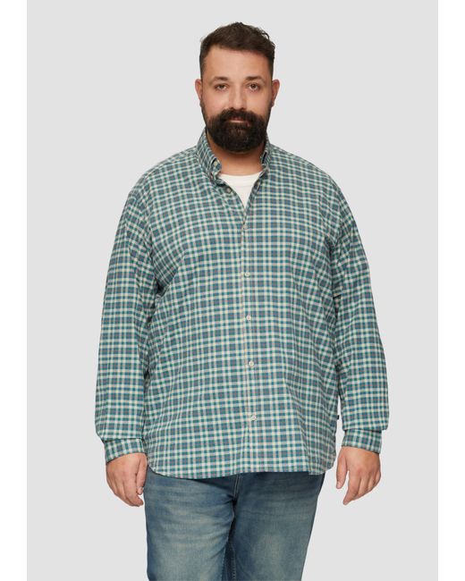 S.oliver Hemd mit Button-Down-Kragen aus Baumwollstretch in Green für Herren