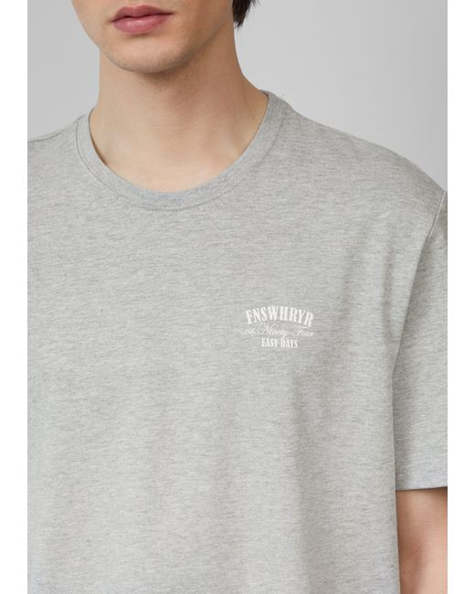 QS Rundhals T-Shirt in schwerer Jerseyware mit Frontprint in Gray für Herren