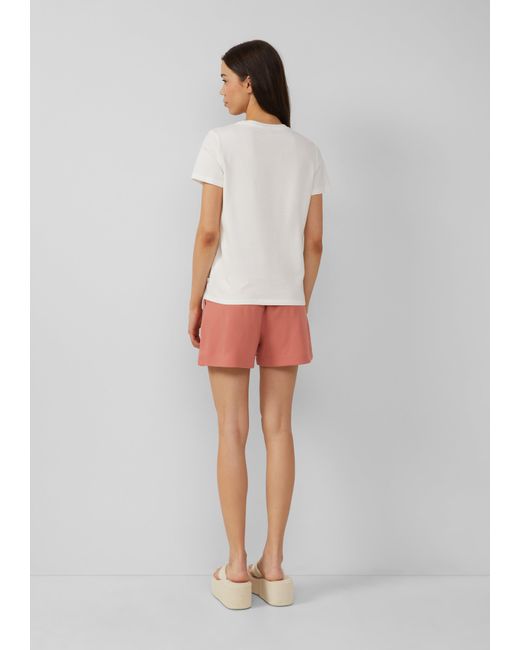 QS White Baumwollshirt mit Frontprint