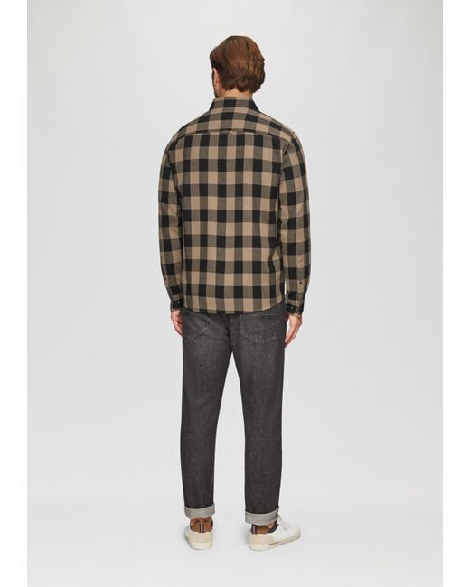 S.oliver Regular Fit: Strukturiertes Karohemd mit Brusttasche in Gray für Herren