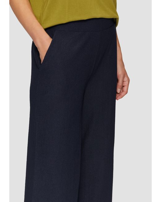S.oliver Blue Hose mit Wide Leg aus strukturiertem Jersey