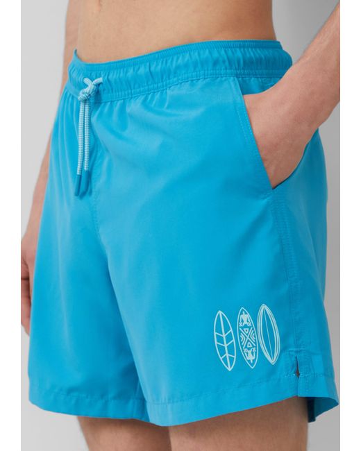 S.oliver Badeshorts mit Artwork und Eingrifftaschen in Blue für Herren