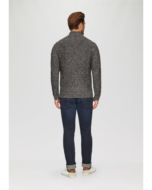 S.oliver Pullover mit Troyer-Kragen in Melange-Optik in Gray für Herren
