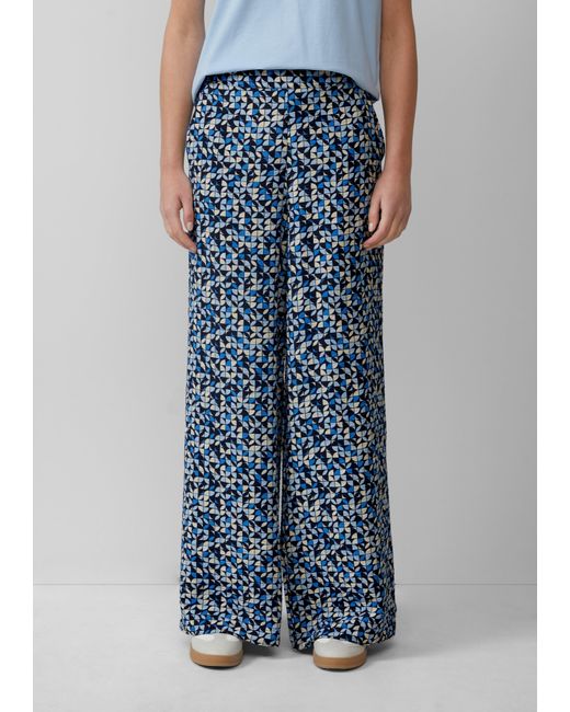S.oliver Blue Wide-Leg-Hose im Loose Fit mit Elastikbund