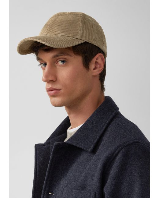 S.oliver Cord-Kappe mit Label-Patch in Natural für Herren