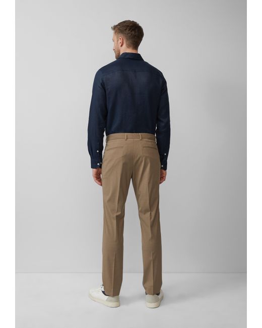 S.oliver Tailored Fit: Langarmhemd aus Leinen mit elegantem Glanz in Blue für Herren