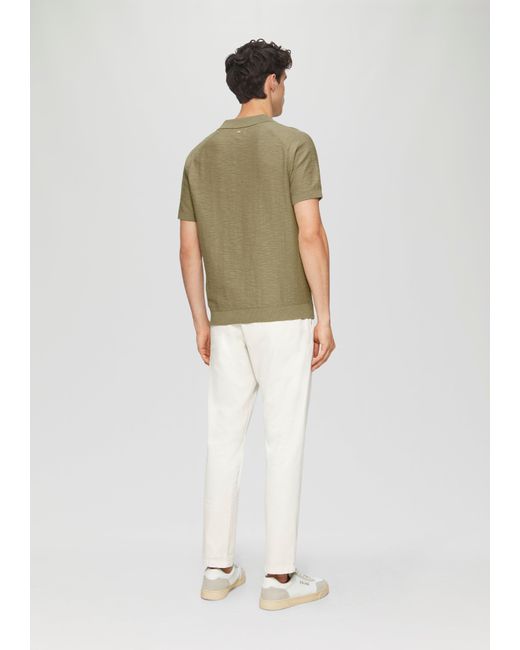 S.oliver Gestricktes Poloshirt mit Flammgarnstruktur in Green für Herren
