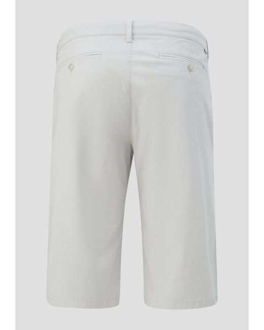 S.oliver Bermuda-Hose aus Baumwoll-Stretch mit Knopfverschluss in White für Herren