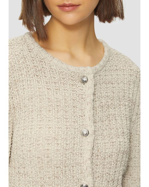 S.oliver Natural Strukturierte Strickjacke in Melange-Optik