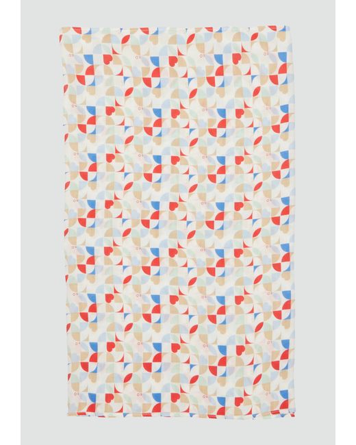 S.oliver White Lässiger Loop Schal aus Viskose mit All-over-Print