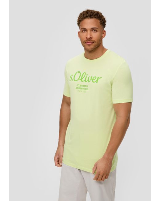 S.oliver T-Shirt aus Baumwolle mit Logo-Print in Yellow für Herren