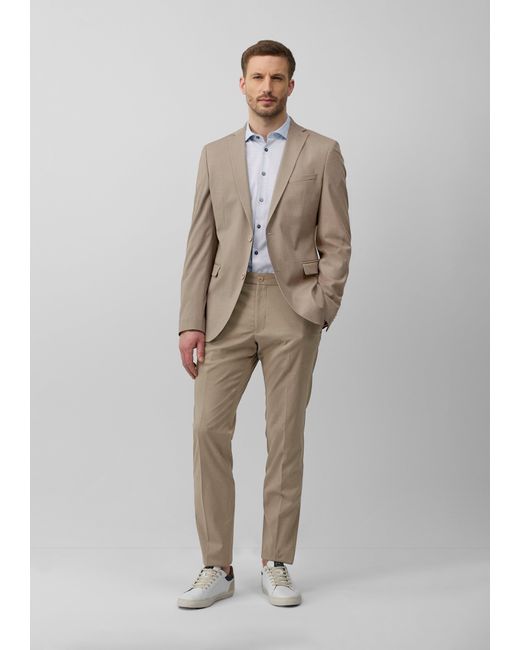 S.oliver Tailored Fit: Fein gemustertes Langarmhemd mit Haifisch-Kragen in Gray für Herren