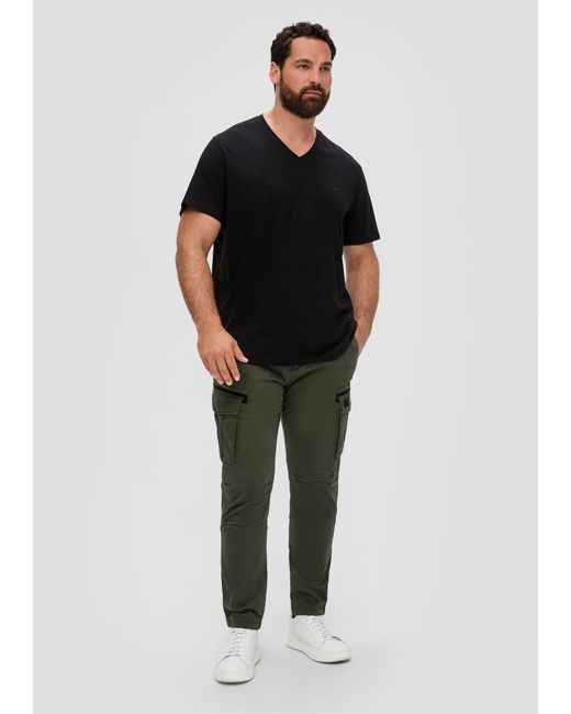 S.oliver Relaxed: Cargohose aus Baumwollstretch in Black für Herren