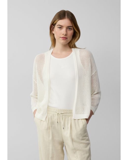 S.oliver White Ajour-Strickjacke mit 3/4-Arm