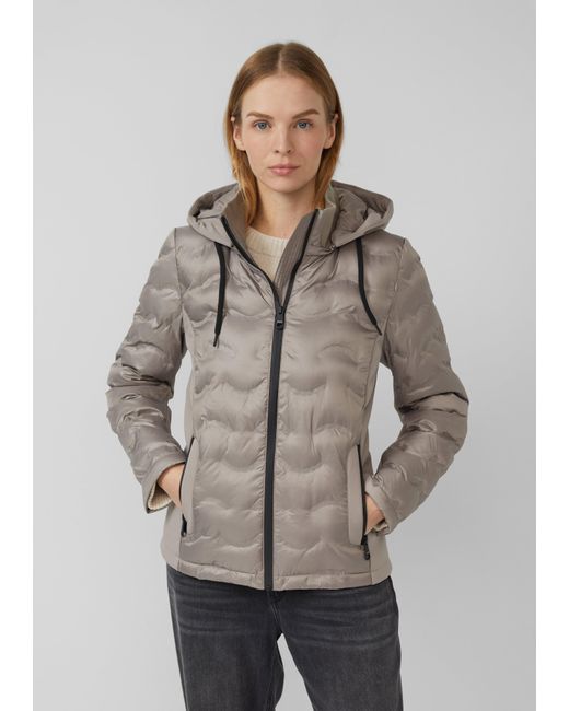 S.oliver Brown Leichte Jacke im Fabricmix mit abnehmbarer Kapuze
