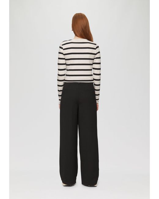 QS White Bundfaltenhose mit weitem Bein