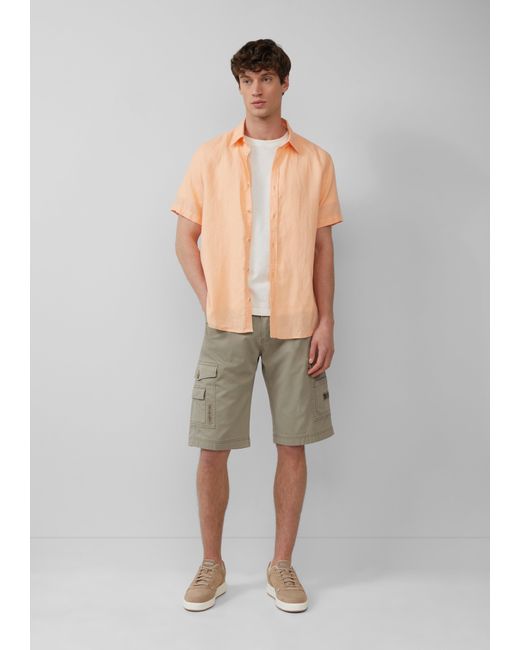 S.oliver File: Strukturierte Cargo-Bermuda Relaxed Fit in White für Herren