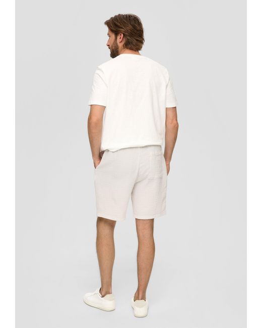 S.oliver Shorts aus Baumwoll-Stretch mit Paspeltaschen in White für Herren