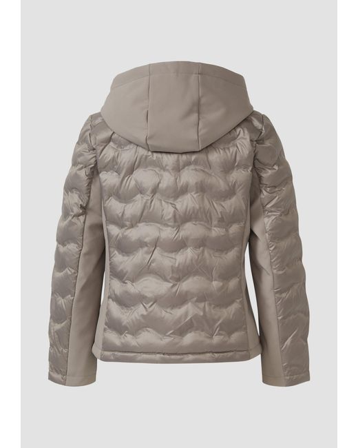 S.oliver Brown Leichte Jacke im Fabricmix mit abnehmbarer Kapuze