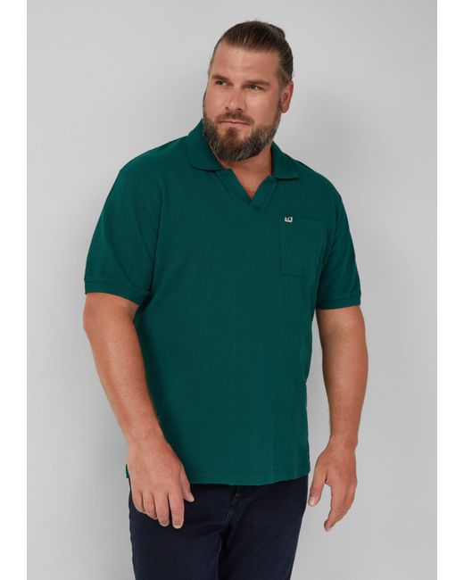 S.oliver Poloshirt mit Struktur-Streifen und offenem Kragen in Green für Herren